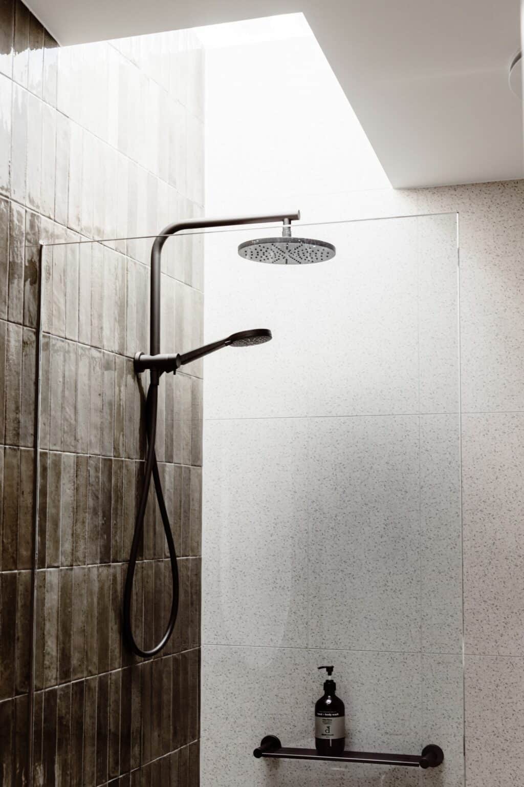 Roam Merrijig - luxury accommodation Merrijig - luxury accommodation Mount Buller - rain shower in bathroom